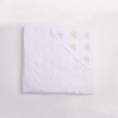 Hooded Quilted Wrap Sun White