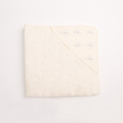 Hooded Quilted Wrap Stars Cream