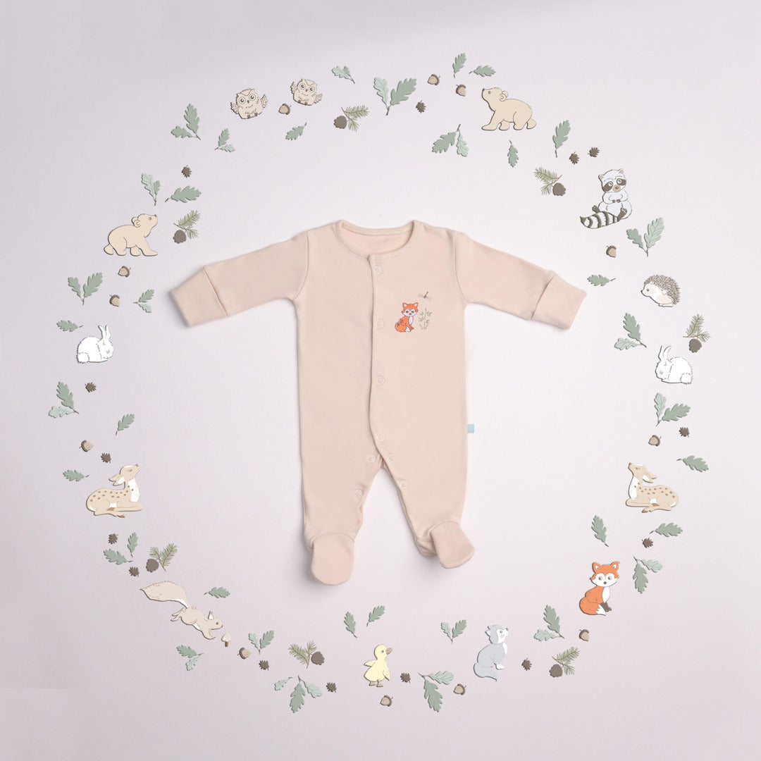 Newborn Sleep Suit - Beige Romper