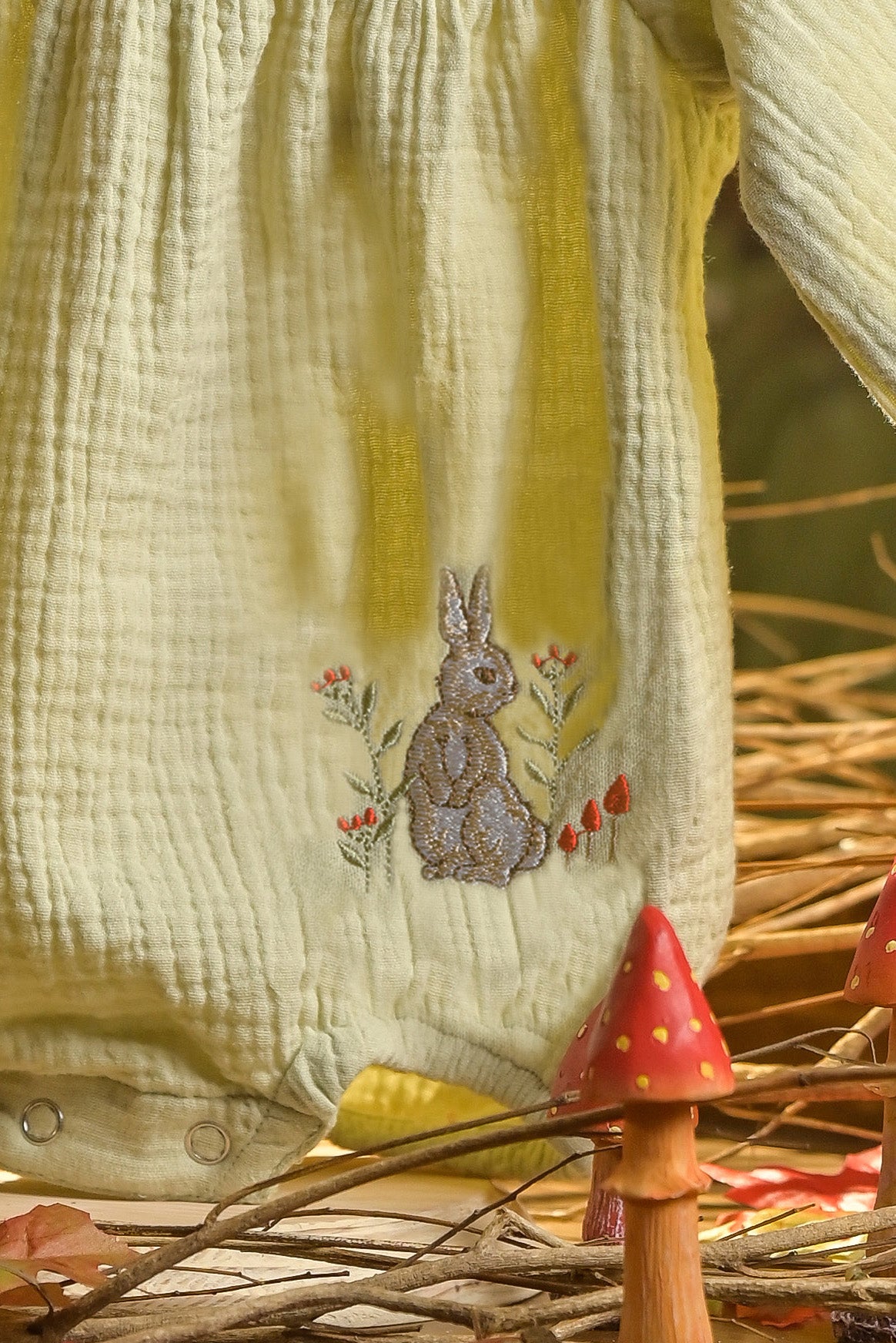Bamboo Cotton - Ivy Green Baby Girl Romper
