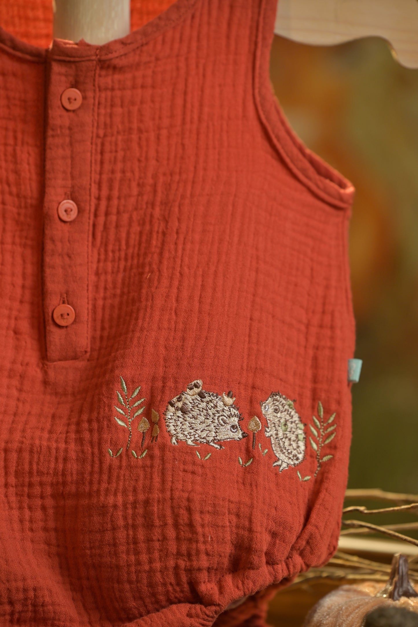 Bamboo Cotton - Hedgie Snuggles Boys Sleeveless Romper Set