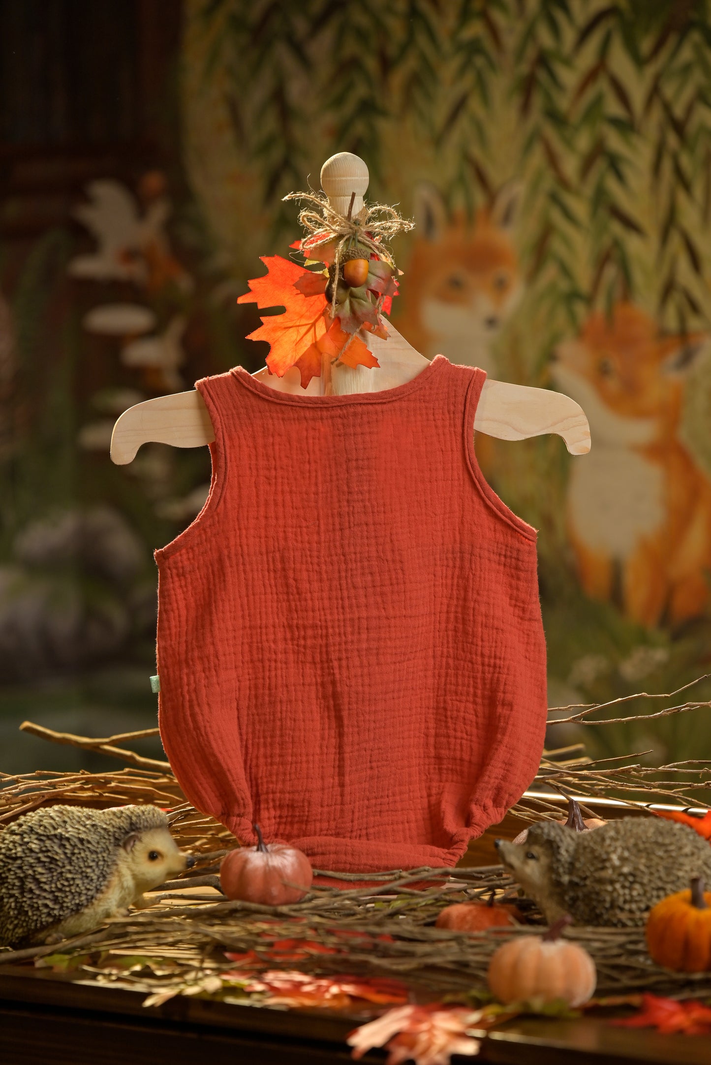 Bamboo Cotton - Hedgie Snuggles Boys Sleeveless Romper Set