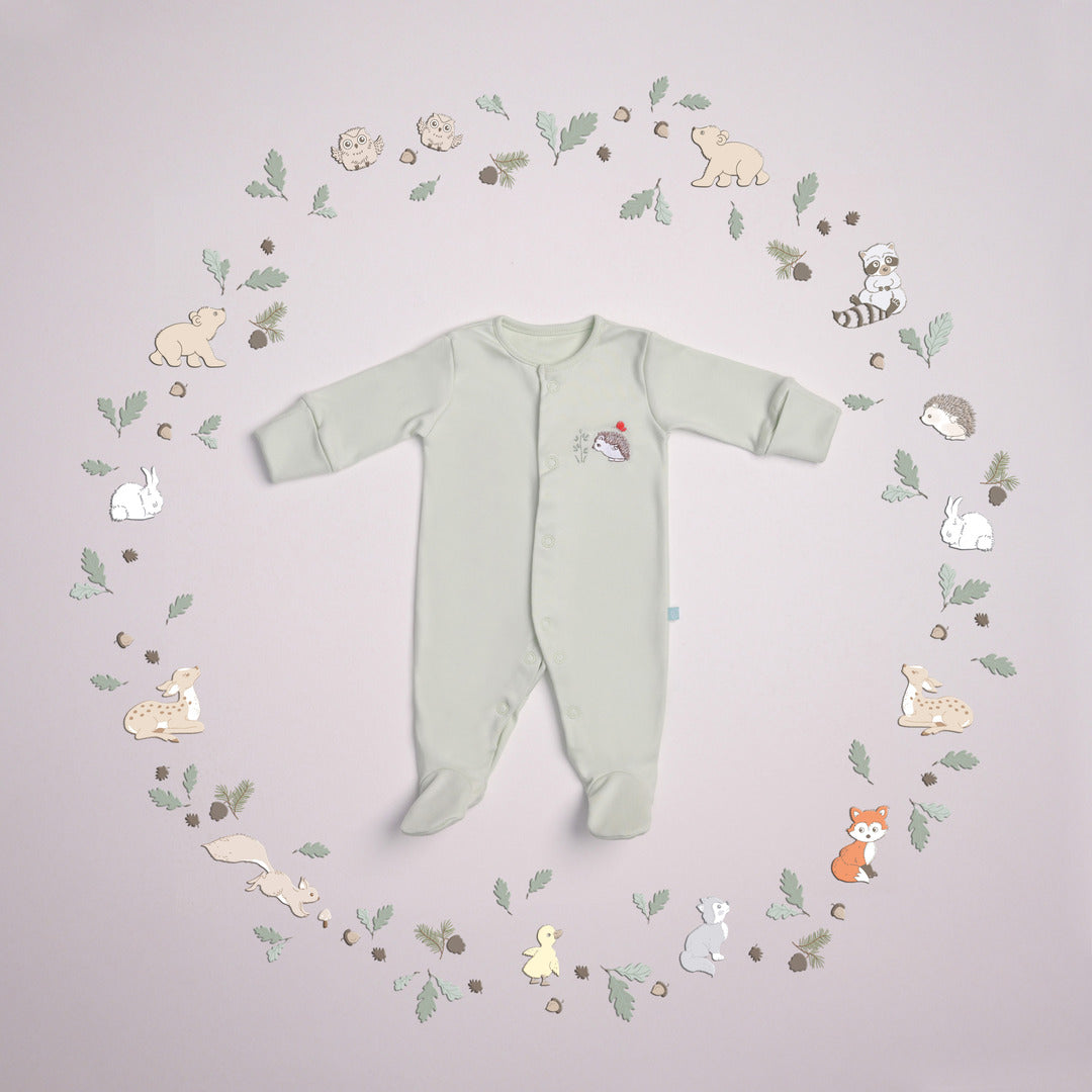 Newborn Sleep Suit - Sage Green Romper
