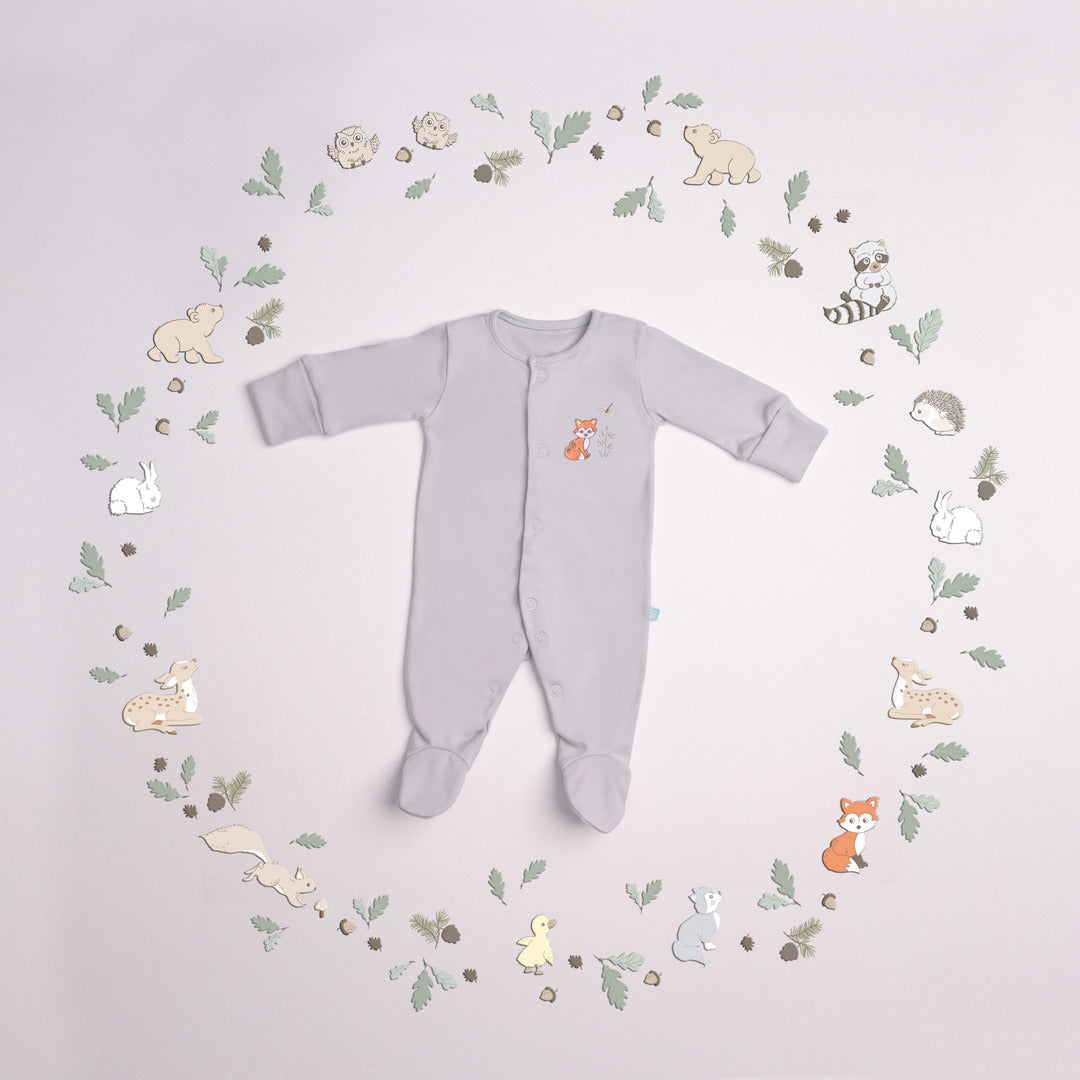Newborn Sleep Suit - Grey Romper