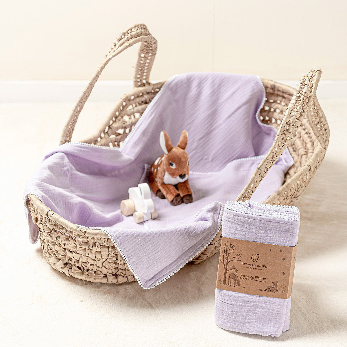 Bamboo Cotton Receiving Blanket-Lilac