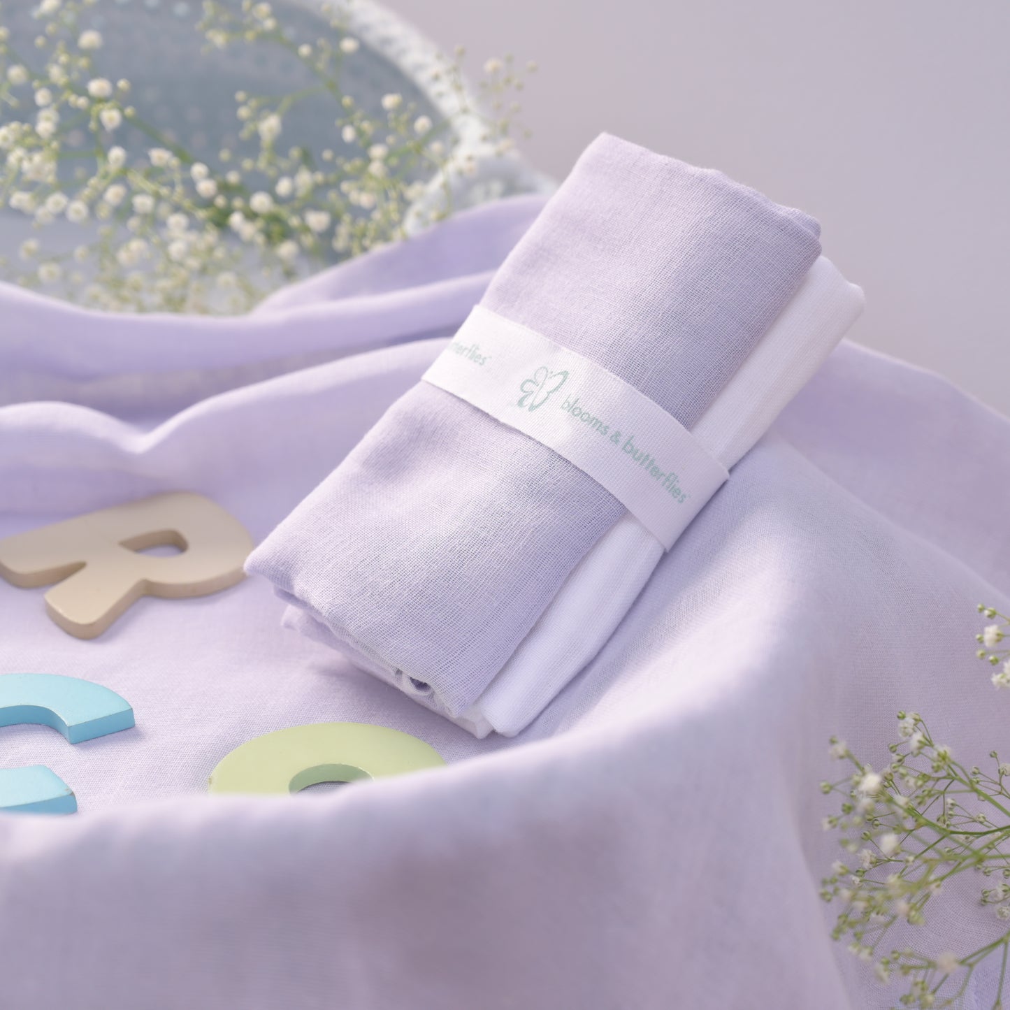 Baby Bath Sheet Lilac (Set of 2)