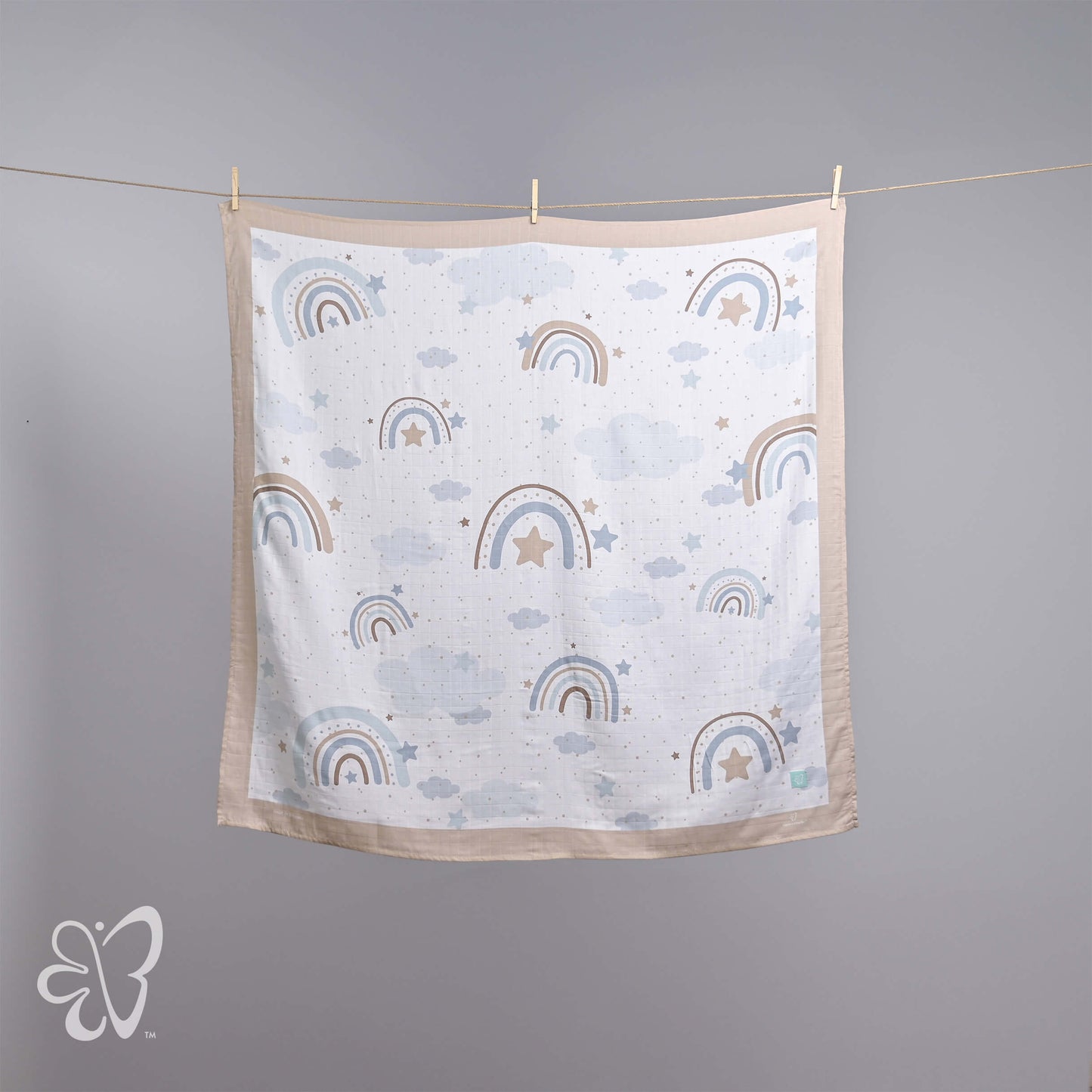 Swaddle Wrap – Rainbow Blue
