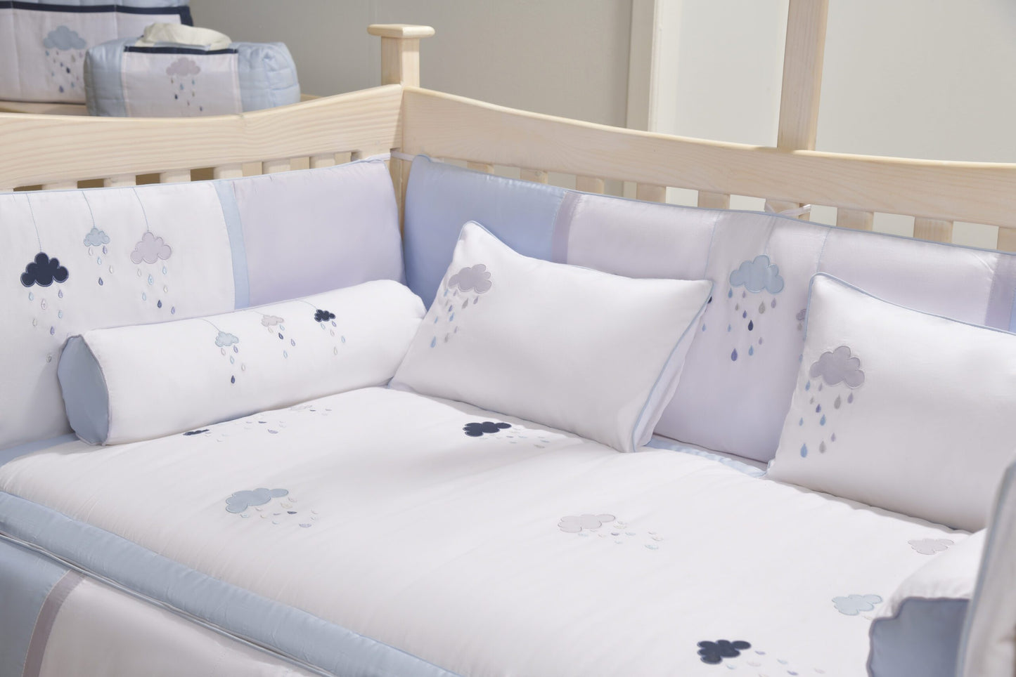 Rainy Blue Bolster Pillowcase