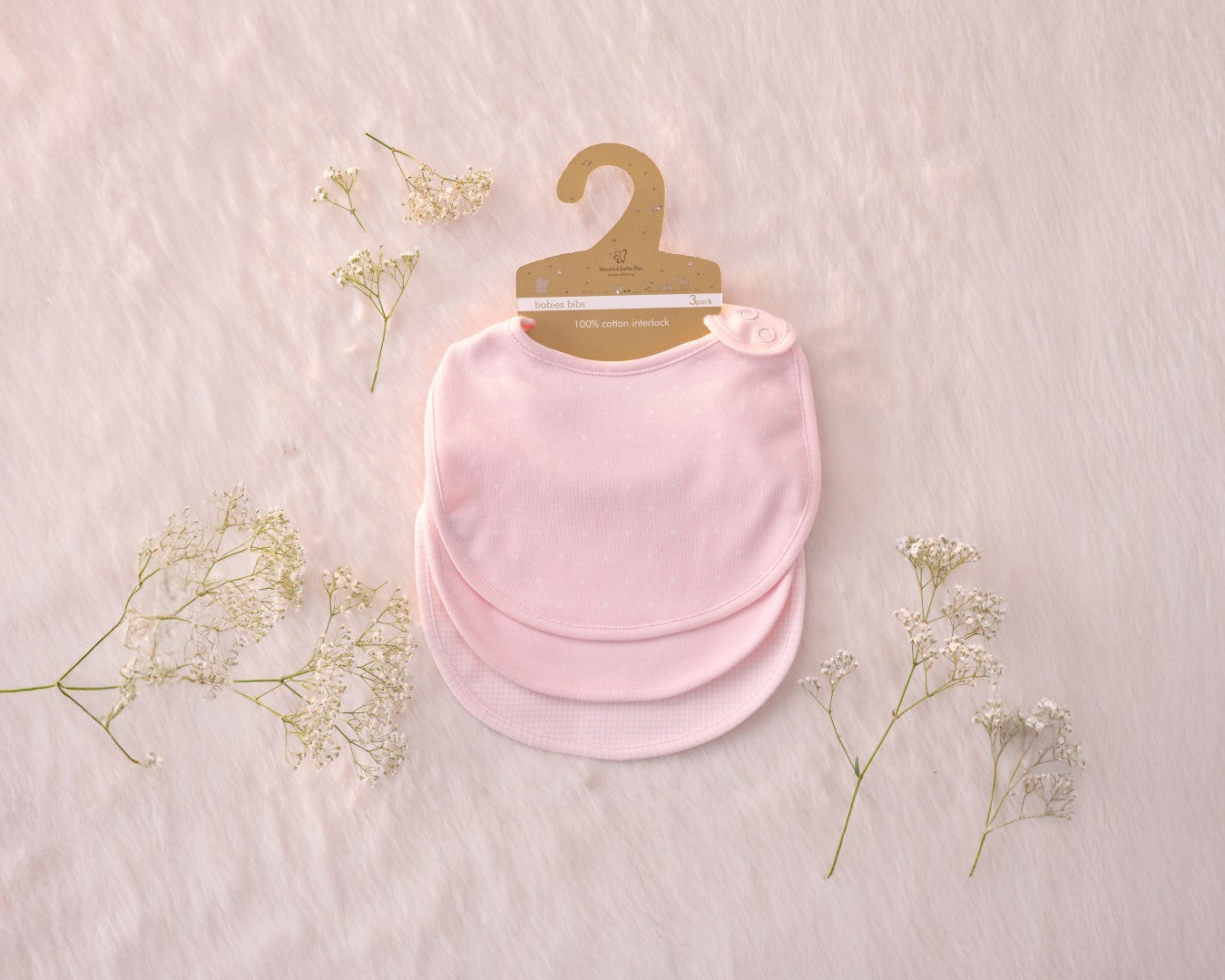 Rose Pink Bibs - Set of 3