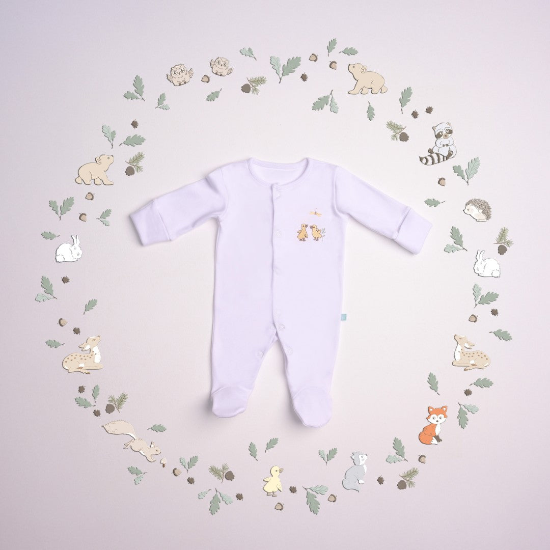 Newborn Sleep Suit - White Romper