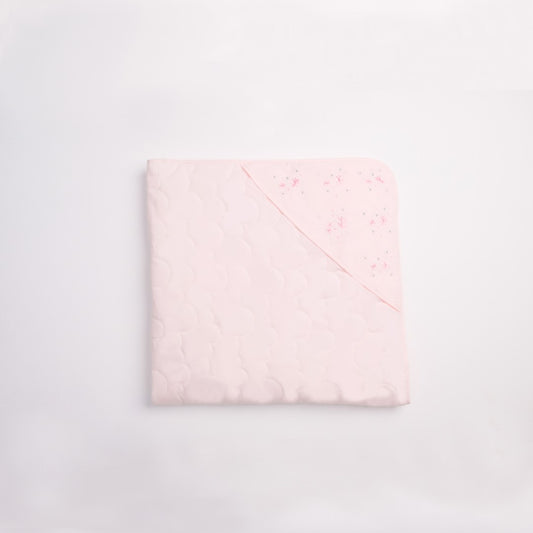 Hooded Quilted Wrap Butterflies Pink