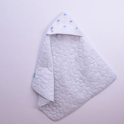 Hooded Quilted Wrap Cloud Powder Blue