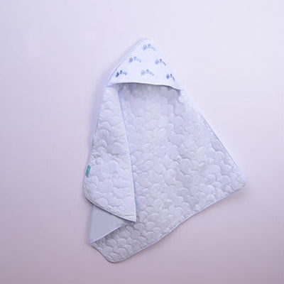 Hooded Quilted Wrap Train Blue