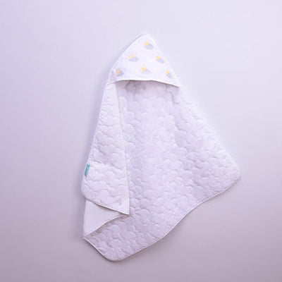 Hooded Quilted Wrap Sun White