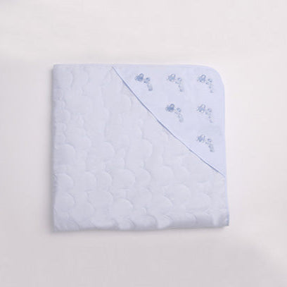 Hooded Quilted Wrap Train Blue