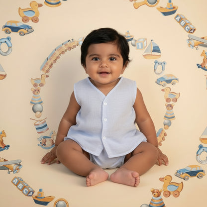 New Born Boy Suit Sleeveless