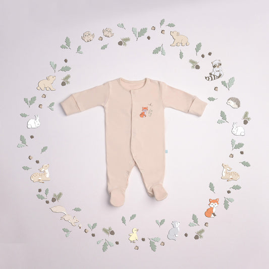 Newborn Sleep Suit - Beige Romper