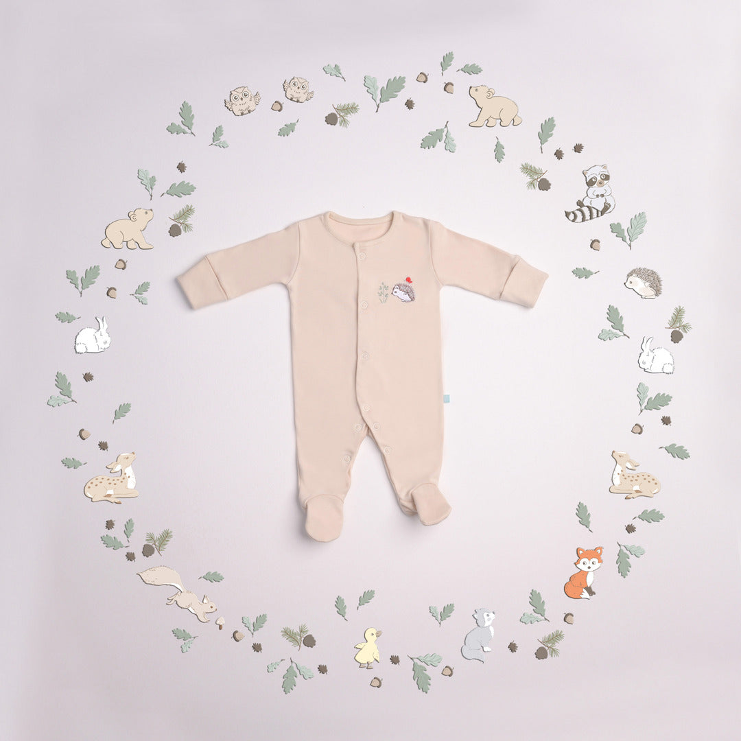 Newborn Sleep Suit - Beige Romper