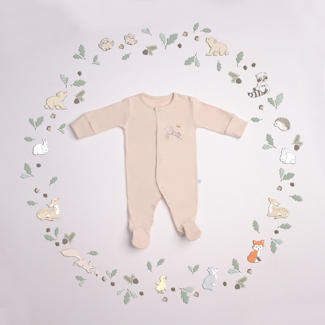 Newborn Sleep Suit - Beige Romper