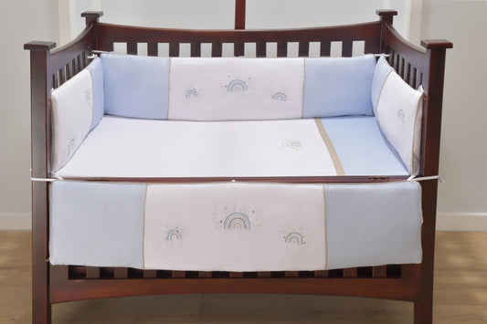 Rainbow Blue Cot Sheet