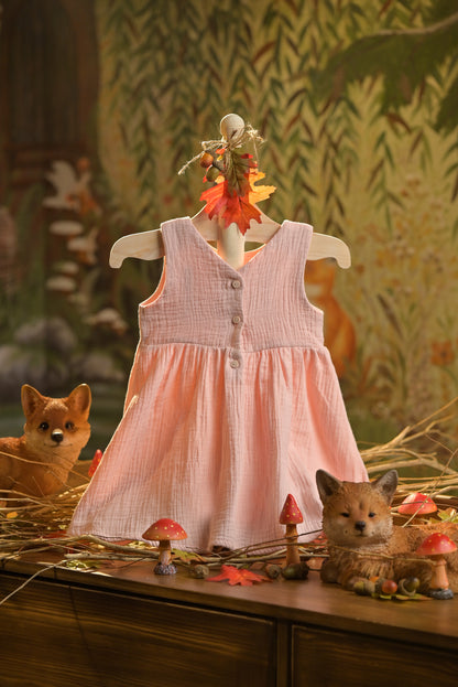 Bamboo Cotton - Forest Vixen Baby Girl Button Up Dress