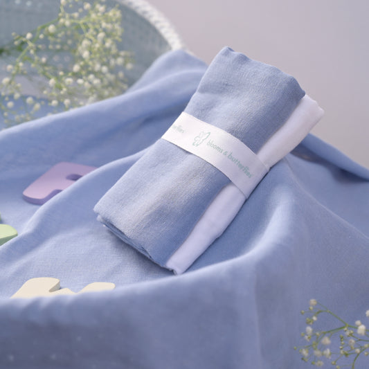 Baby Bath Sheet Dark Blue (Set of 2)