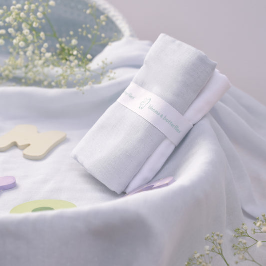 Baby Bath Sheet Dove Grey (Set of 2)