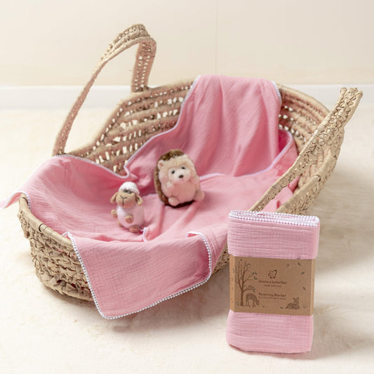Bamboo Cotton Receiving Blanket- Rose Pink