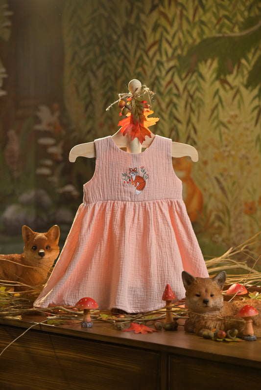 Bamboo Cotton - Forest Vixen Baby Girl Button Up Dress