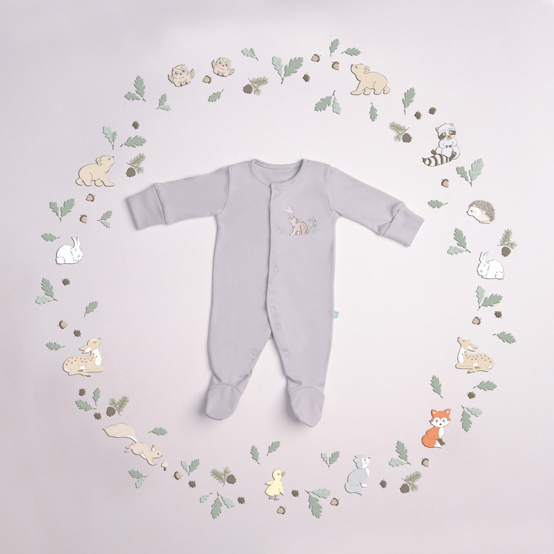 Newborn Sleep Suit - Grey Romper