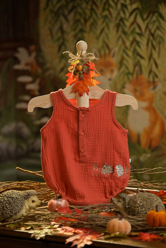 Bamboo Cotton - Hedgie Snuggles Boys Sleeveless Romper Set