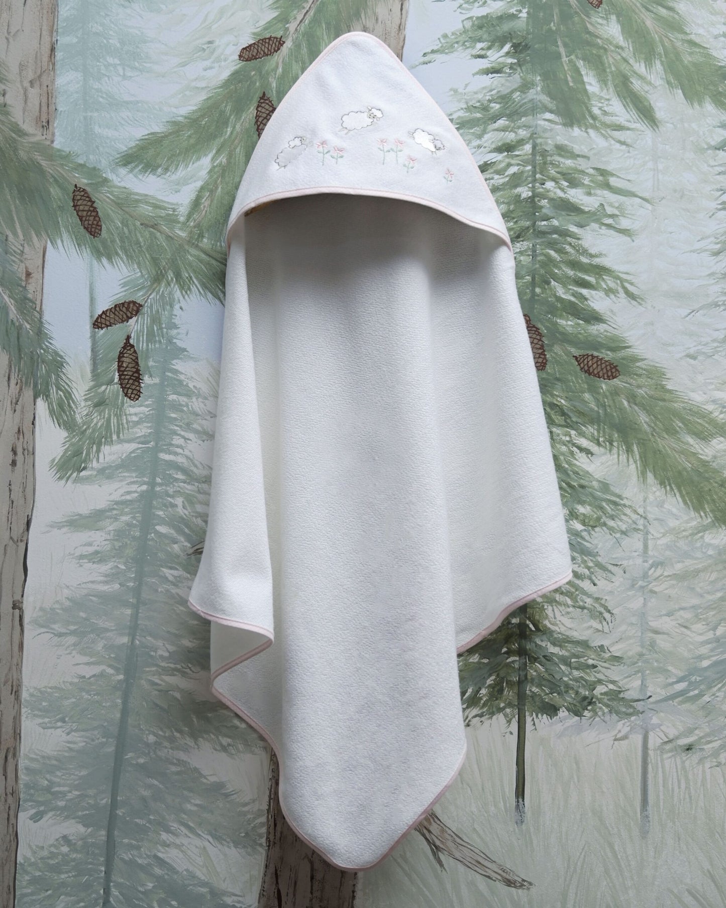 Lambs in Meadow Hooded Towel