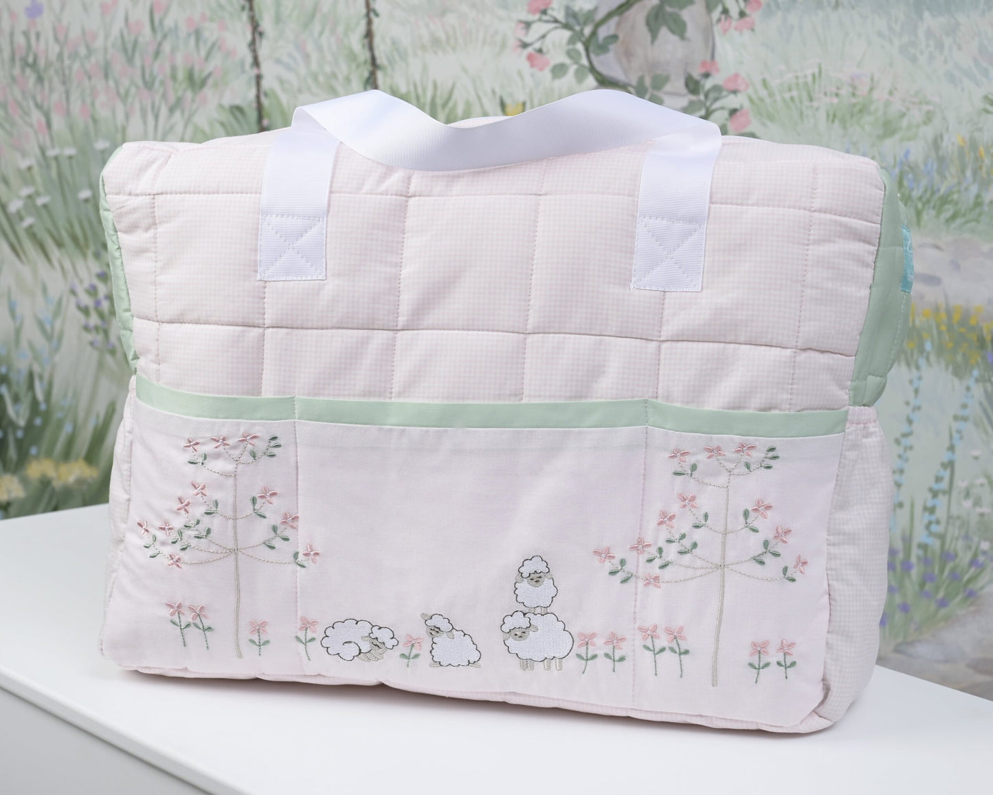 Lambs in Meadow Large Baby Bag