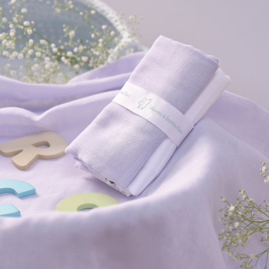 Baby Bath Sheet Lilac (Set of 2)