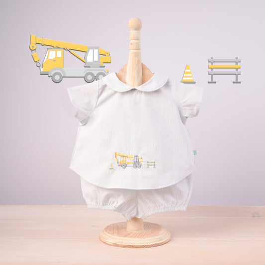 Vehicle - Little Builder Newborn Boy Shirt and Shorts Set