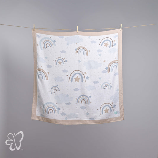 Swaddle Wrap – Rainbow Blue