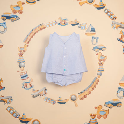 New Born Boy Suit Sleeveless