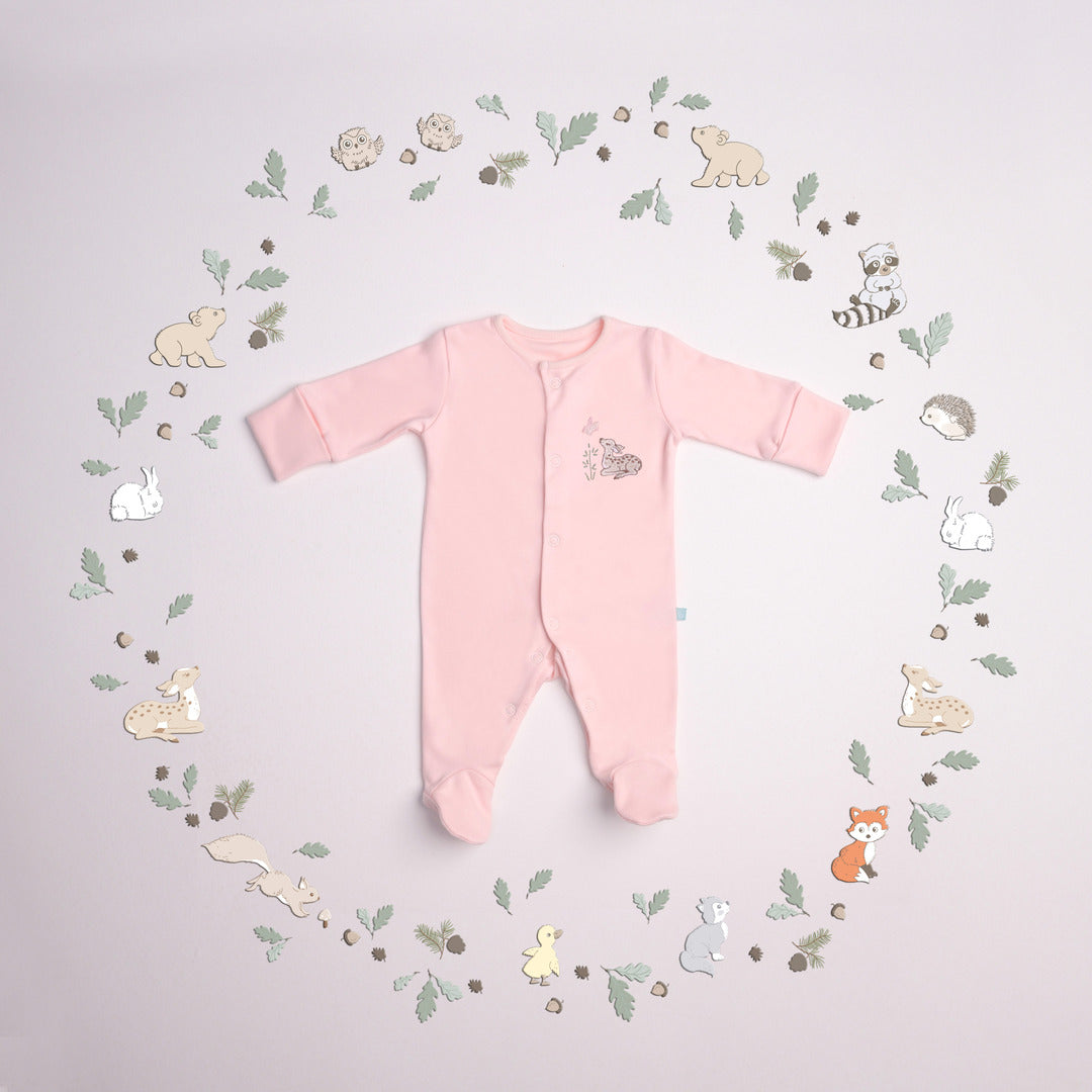 Newborn Sleep Suit - Pink Romper