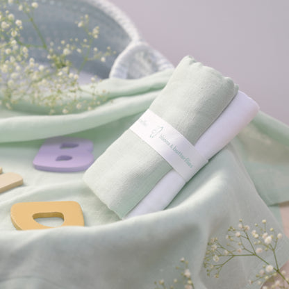 Baby Bath Sheet Sage Green (Set of 2)