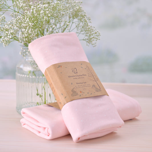 Knitted Receiving Blanket - Rose Pink