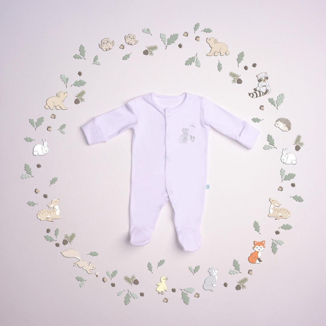 Newborn Sleep Suit - White Romper