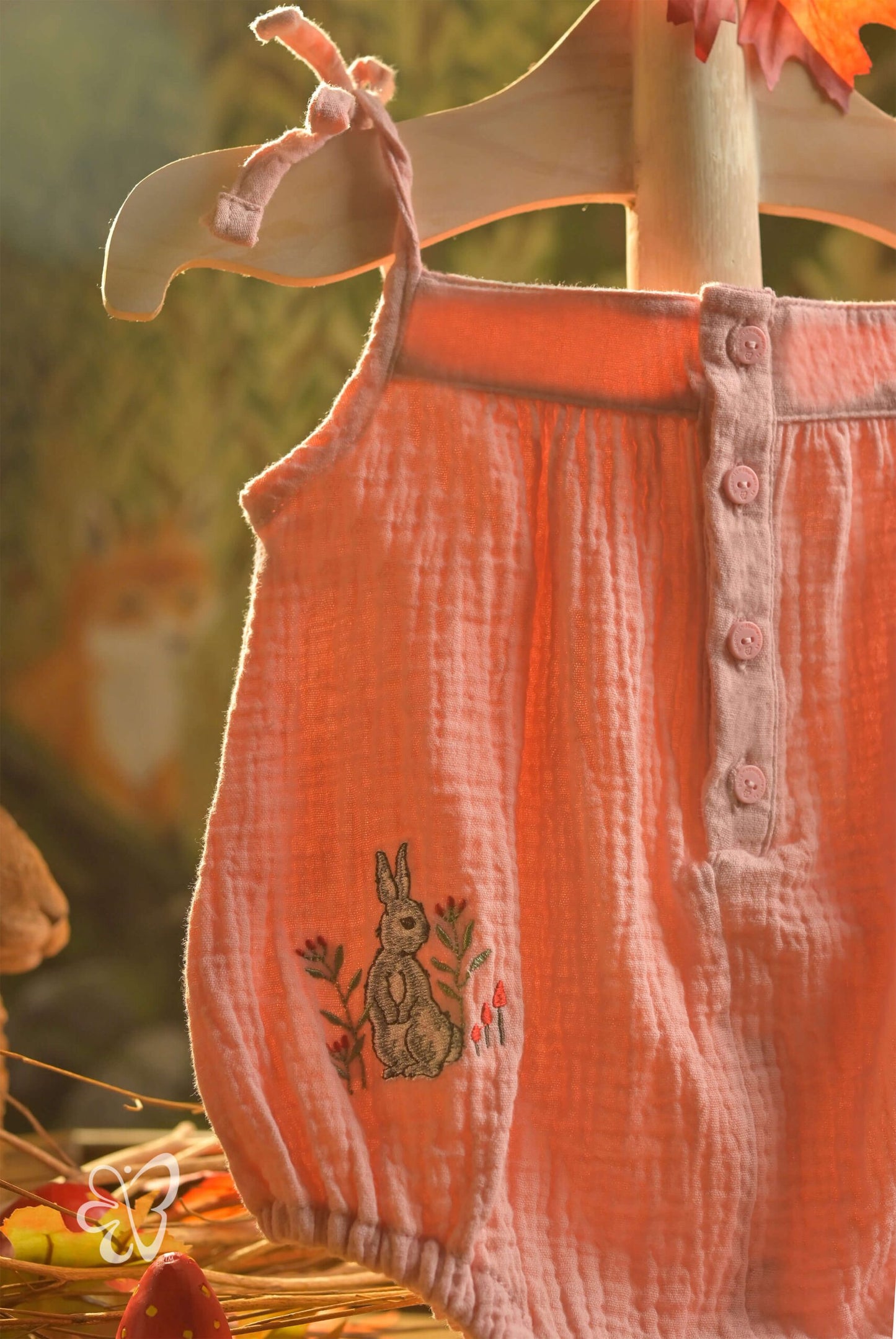 Bamboo Cotton - Dewdrop Mist Girls Romper