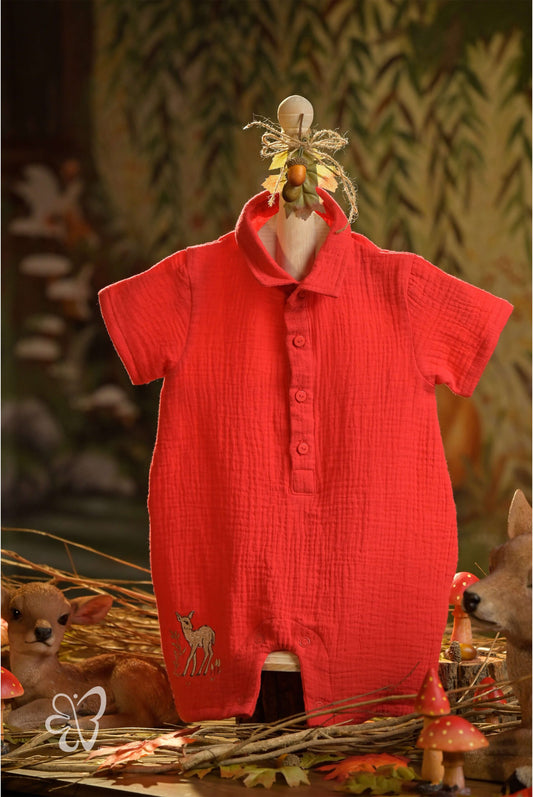 Bamboo Cotton - Woodland Fawn Romper
